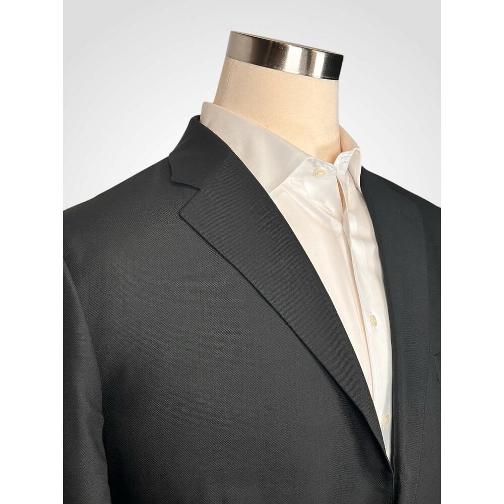 Samuelsohn Custom 44R Solid Black Quality Designer Blazer Silver Tone Buttons - Picture 6 of 16